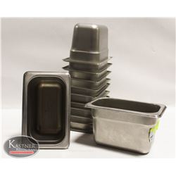 LOT OF 12 BROWNE 1/9TH-SIZE S/S FOOD INSERTS-4"