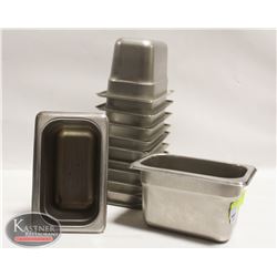 LOT OF 12 BROWNE 1/9TH-SIZE S/S FOOD INSERTS-4"