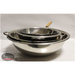 LOT OF 6 ASSORTED SIZE STAINLESS STEEL BOWLS