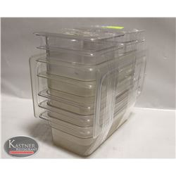 LOT OF 5 - 1/3 SIZE POLYCARB INSERTS W/ 4 - 1/6