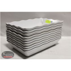 LOT OF 10 RECTANGULAR MELAMINE SERVING TRAYS