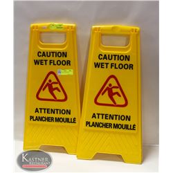 LOT OF 2 WET FLOOR SIGNS