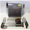 Image 1 : KNIFE RACK WITH 12 KNIVES AND SHARPENERS