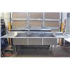 Image 1 : BAILIFF SEIZURE 3-WELL S/S SINK WITH DUAL-RUNOFF