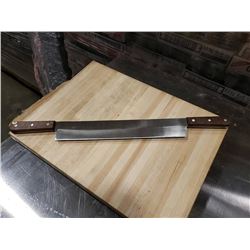 14" CHEESE KNIFE WITH DOUBLE ROSE WOOD HANDLES