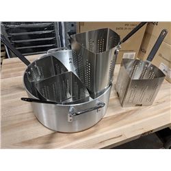 PASTA COOKER POT WITH 4 STAINLESS STEEL INSERTS