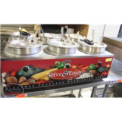 TRIPLE SOUP WARMER- SERVER COMPLETE WITH POTS,