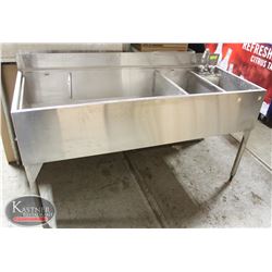 STAINLESS STEEL BAR SINK W/ FAUCET (MISSING LEG)