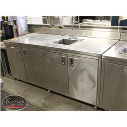 6' STAINLESS STEEL WORK CABINET W/ DROP-IN SINK W/