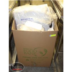 LARGE LOT OF FOAM MEAT TRAYS SOLD W/ MEAT, FISH, &