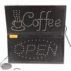 BAILIFF SEIZURE 2 LED SIGNS OPEN &COFFEE
