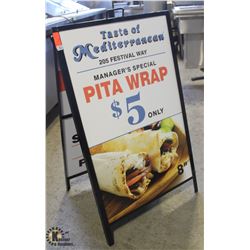 BAILIFF SEIZURE: 2-SIDED METAL SIGN BOARD