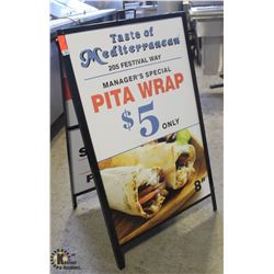 BAILIFF SEIZURE: 2-SIDED METAL SIGN BOARD