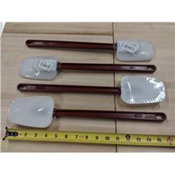 16" SILICONE "SPOONULAS" RED HANDLE - LOT OF 4