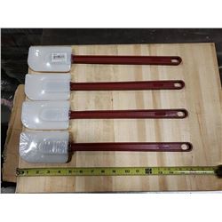 16” SILICONE HEAD SPATULA W/RED HANDLE - LOT OF 4
