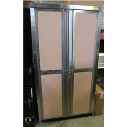 LARGE CUSTOM 4-DOOR STORAGE CABINET W/ SHELVES