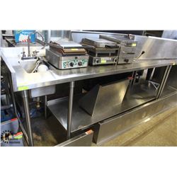 BAILIFF SEIZURE 92" S/S PREP TABLE W/ RINSING SINK