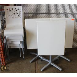 BAILIFF SEIZURE: 5 WHITE PLASTIC DINING CHAIRS &