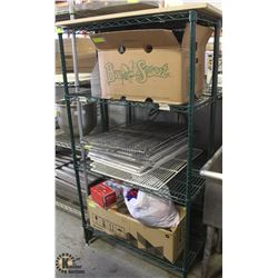 3' GREEN-WIRE 4-TIER COMMERCIAL STORAGE RACK