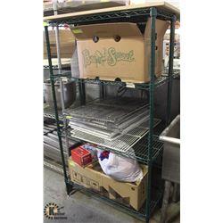 3' GREEN-WIRE 4-TIER COMMERCIAL STORAGE RACK