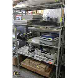 4' COMMERCIAL CHROME-WIRE STORAGE RACK- 5 TIER