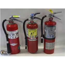 LOT OF 3 X 5LBS CHARGED FIRE EXTINGUISHERS