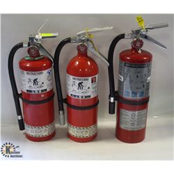 LOT OF 3 X 5LBS CHARGED FIRE EXTINGUISHERS