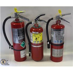 LOT OF 3 X 5LBS CHARGED FIRE EXTINGUISHERS
