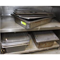 8 ASSORTED FULL-SIZE S/S INSERTS W/ 7 LIDS &