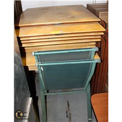 GROUP OF 14 WOOD-TOP PROJECT TABLES