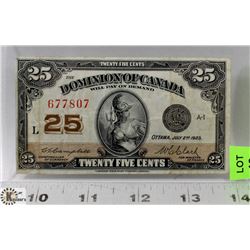 DOMINION OF CANADA 1923 SHINPLASTER.