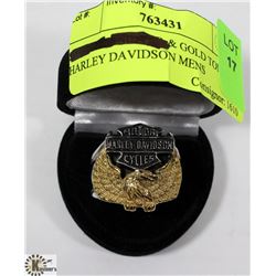 SILVER TONED & GOLD TONED HARLEY DAVIDSON MENS