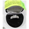 Image 1 : STERLING SILVER LADIES CZ ENGAGEMENT RING SIZE 8.