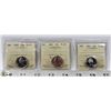 Image 1 : LOT OF 3 CANADIAN ICCS GRADED QUARTERS 1965 PL-65.