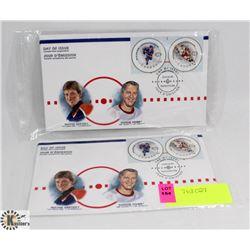 2 FIRST DAY ISSUE 50TH NHL ALL STAR GAME STAMPS.