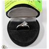 Image 1 : STERLING SILVER LADIES CZ ENGAGEMENT RING SIZE 8.