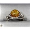 Image 1 : .925 SILVER RING W/GEMSTONES - SIZE 7 -