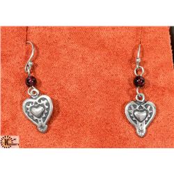 PAIR OF .925 SILVER HEART EARRINGS -