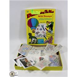 LARGE LOT OF HUNDREDS OF STAMPS, MANY GERMAN.