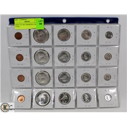 SHEET OF 1967 ASSORTED CANADIAN COINS