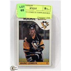 1985 MARIO LEMIEUX TOPPS ROOKIE CARD
