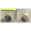 Image 1 : LOT OF 2 CANADIAN 1962 50 CENT COINS ICCS GRADED
