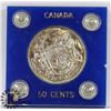 Image 1 : 1951 CANADIAN 50 CENT SILVER COIN.