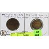 Image 1 : LOT OF 2 COINS - 1856 NAPOLEON III 5 CENTIME COIN