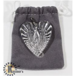 WATERFORD CRYSTAL & STERLING SILVER HEART PENDANT