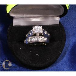 .925 SILVER ENGAGEMENT SET CZ STONE SZ 6.75
