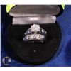Image 1 : .925 SILVER ENGAGEMENT SET CZ STONE SZ 6.75