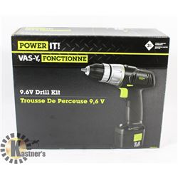 NEW POWER IT 9.6VOLT DRILL KIT