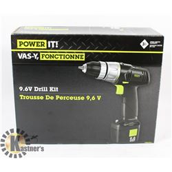 NEW POWER IT 9.6VOLT DRILL KIT