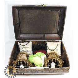 DECORATIVE WICKER & WOOD BOX